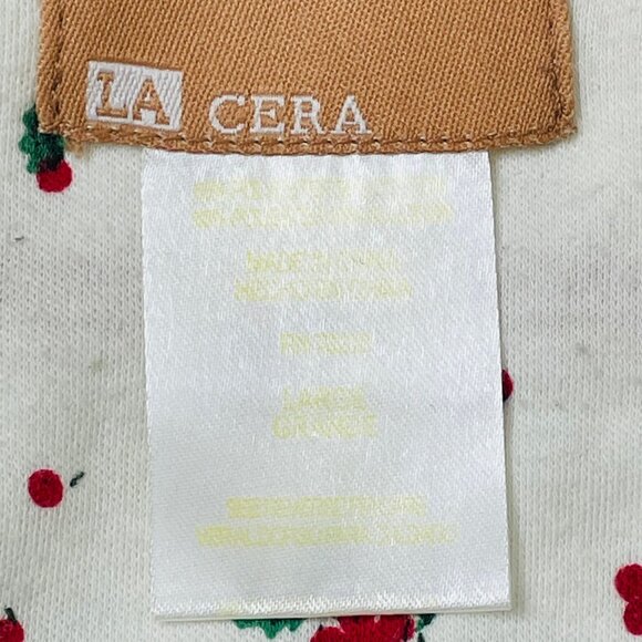 La Cera Holly Berry Christmas Nightgown Sz L Cottagecore Modest Grandmacore - Picture 7 of 8